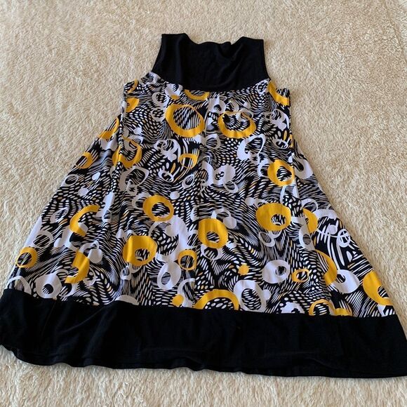 Susan Lawrence yellow black and white tent style dress - Picture 7 of 16